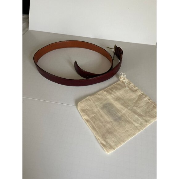 Vintage Coach Cordovan Belt Made In USA Burnished Cowhide Solid Brass Buckle Siz - Picture 7 of 7